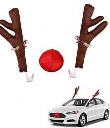olcso -karácsonyi autó rénszarvas agancs &orr karácsonyi díszek a legjobbak ablaktetőre &Rács Rudolf Rénszarvas készlet - autós ünnepi kiegészítők dekorációs készlet, terepjáróhoz, kisteherautóhoz is