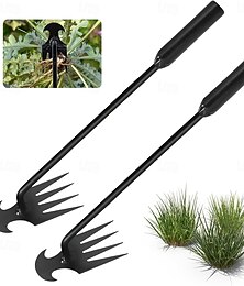 baratos -Ferramenta de remoção de ervas daninhas de jardim, ferramenta de remoção de ervas daninhas, ferramenta de remoção de ervas daninhas de 4 dentes, ferramenta de remoção de ervas daninhas de aço manganês para plantio de hortas e hortas