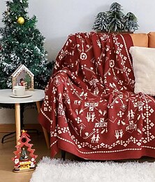 ieftine -Pătură de canapea de Crăciun pătură festivă de flanel pentru somn la birou acoperire pentru aer condiționat decor confortabil pentru casă cuvertură șal pentru capătul patului pentru Airbnb sau