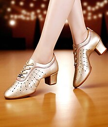 halpa -naisten kultaiset nauhalliset tanssikengät - mukavat matalakorkoiset jazz- ja tanssiharjoituskengät esiintymiseen ja harjoitteluun