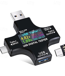 abordables -Testeur USB type-c, testeur USB-C, testeur de tension, testeur de courant, détecteur, lecteur, multimètre, écran couleur pour téléphone, ordinateur portable, banque d'alimentation, etc.