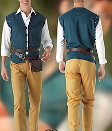abordables -Rapunzel Enredado Príncipe Jinete Flynn Disfraz Vestido llamativo Cosplay Cosplay de película for Hombre Adultos Víspera de Todos los Santos Carnaval Rendimiento Comic Con Exposición de anime