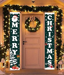 economico -striscione natalizio per portico 2025, nuovo design, decorazione da appendere alla porta per le feste, distici festivi per porte e tenda per porta