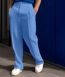 abordables -Hombre Pantalones de Deporte Pantalones de chándal de pierna ancha Pantalones Bolsillo Correa Cintura elástica Plano Comodidad Deporte Diario Moda Casual Ejercito verde Negro Microelástico