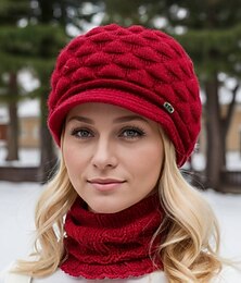 levne -Dámské Čepice Beanie Fedora Denní Dovolená Pevná barva Polyester Na běžné nošení Zahřívací Pohodlné 1 PC