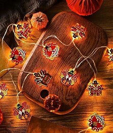 abordables -Guirlande lumineuse en fer en forme de dinde de Thanksgiving, 1,65 m, 10 LED, alimentée par batterie, pour l'automne, Thanksgiving, Noël, décoration de la maison, lumières finlandaises