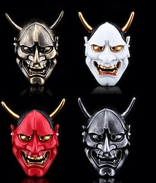 abordables -Samouraï démon Halloween Masque Masque Oni japonais Horreur Effrayant Visage Complet Adulte Unisexe Halloween Carnaval Performance Soirée Déguisements d'Halloween faciles Se déguiser