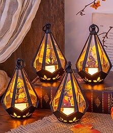 abordables -1 bougie électronique à LED 16 x 9,6 cm pour Halloween, lanterne à main, décoration d'ambiance de bureau, veilleuse de fête intérieure et extérieure, batterie lr1130 x 3