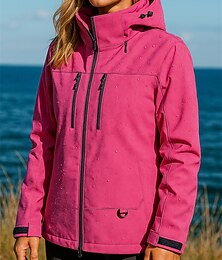 billige -Dame Turjakke Fleece-jakke Vinterfrakk 3-i-1-jakke Vinter utendørs Vanntett Vindtett Topper Svart Hvit Gul Rosa Blå