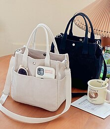 abordables -Sac fourre-tout en velours côtelé pour femme avec bandoulière – Sac à main vintage décontracté pour le travail, les voyages, le shopping et le quotidien