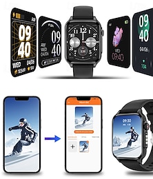 preiswerte -P6MAX Smartwatch 1.96 Zoll Smartwatch Fitnessuhr Bluetooth Schrittzähler Schlaf-Tracker Herzschlagmonitor Sitzende Erinnerung Finden Sie Ihr Gerät Kompatibel mit IP 67 Herzschlagmonitor