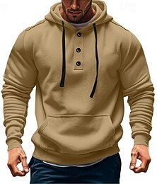 abordables -Homme Sweat à capuche Sweat à capuche boutonné Sweat à capuche en polaire Sweat à capuche tactique Noir Blanche Vert Véronèse Rouge Bordeaux bleu marine À capuche Uni Avec Poches Sport & Loisir