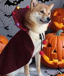 preiswerte -1 Stück Halloween-Haustier-Umhang-Kostüm – rot&amp;schwarzes Vampir-Design mit verstellbaren Riemen, ganzjährig tragbar für kleine/mittelgroße/große Hunde&amp;Katzen für