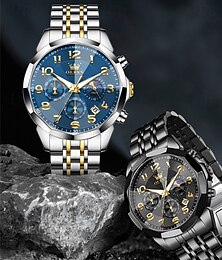 abordables -la nouvelle montre d'affaires pour hommes olevs, une montre multifonctionnelle avec un cadran numérique chronographe à phases de lune lumineuses, une montre à quartz décontractée et à la mode étanche
