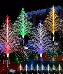 abordables -Lot de 4 lampes solaires LED en forme de méduse et de papillon pour pelouse, éclairage d'extérieur, idéal pour un arbre de Noël, un jardin, une pelouse, un garage ou une allée