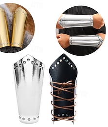 abordables -Retro Antiguo Medieval Renacimiento Armas y Armaduras Pulsera Guardabrazos Guerrero Vikingo Metálico Disfraz Unisexo Víspera de Todos los Santos Carnaval Rendimiento LARP Feria Ren Adultos Más