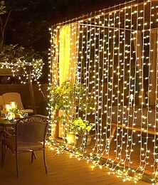 olcso -1x 3x3m ip44 vízesés függöny led tündérfüzér fényfüzér vízáramlás meteorzápor esőlámpák ablakhoz jégcsap színes dekor világítás ac110v 120v 220v 230v 240v eu us dugó