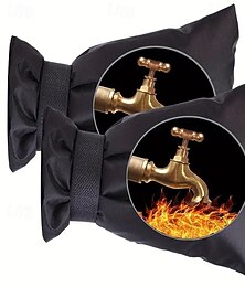 Недорогие -Зимний чехол для уличного крана, 2/3/4 шт. – многоразовый, изолированный, с защитой от замерзания, для водопроводной трубы, с защитой от обратного потока, черный