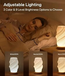 preiswerte -Lade-Schreibtischlampe mit USB-Nachtlicht, Nachttisch-Umgebungslicht, Massivholz, augenschützendes Dekor, 3D-kreatives Schlafzimmer-Ornament