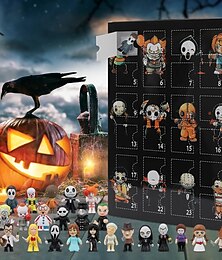 levne -Halloweenský adventní kalendář s hororem 2025, halloweenský odpočítávací kalendář 2025 pro děti i dospělé s 24 díly klasických sběratelských figurek panenek, předvánoční panenka