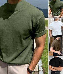 halpa -Miesten T-paita Pilkakilpikaulus Lyhythihainen Poolokaulus Kesä Kevät Yhtenäinen väri Perinteinen Musta Valkoinen Vihreä Top T-paita miehille