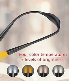 economico -1 lampada da collo a LED, lampada da collo a mani libere, 5 livelli di luce, 4 temperature, lampada da lettura USB ricaricabile, luce da collo per libri di alta qualità