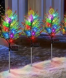 baratos -2 peças de luzes solares para pinheiros, luzes de chão para jardim de natal, luzes solares para tocos de árvores, caminho externo, decoração à prova d'água, ano novo, quintal, passarela, luzes solares
