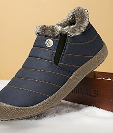 preiswerte -Wasserdichte Winterhausschuhe für Herren mit Fellfutter, leichte, warme Slip-On-Freizeitschuhe mit Anti-Rutsch-Sohle für den Innen- und Außenbereich