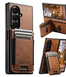 levne -telefon Carcasă Pro Samsung Galaxy Z-sklad 7 Z Fold 6 Z Fold 5 Pouzdro na peněženku Ochrana celého těla Nárazuvzdorné Retro TPU PU kůže