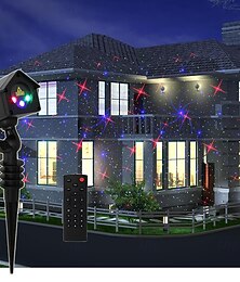 abordables -Mini maison RVB luciole avec 32 motifs jardin lumières laser projecteur Noël projecteur lumières jardin lumières laser étanche extérieur intérieur éclairage décoratif pour fête d'anniversaire de Noël