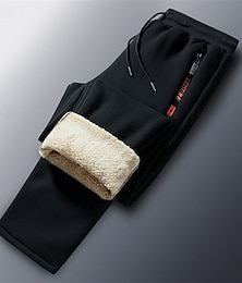 levne -Pánské Tepláky Fleecové kalhoty Kalhoty Zimní kalhoty Šňůrky Kapsy Elastický pas Bez vzoru Pohodlné Teplý Outdoorové sporty Denní Módní Na běžné nošení Černá Vodní modrá Lehce elastické