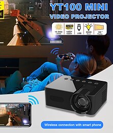 billiga -yt100 miniprojektor trådlös wifi-skärmspegel med iOS- och Android-smartphones stöd för USB-ingång fickprojektor för klassisk film för barnanimation