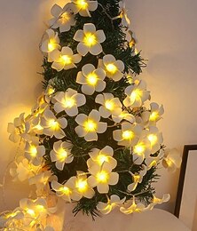 billige -LED-blomsterlyslenker 1,5 m 10 leds 3 m 20 leds batteri/USB-drevet varm hvit egnet for bryllup jul romantisk hjem soverom hage balkongdekorasjon