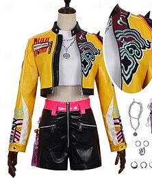 economico -Ispirato agli idoli coreani Idolo Stella pop Costume Costume originale Idolo virtuale Cosplay di film for Per donna Adulti Halloween Carnevale Performance Con il fumetto Anime Expo