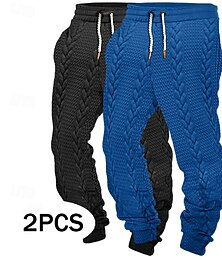 levne -Pánské Tepláky Běžci Kalhoty Kalhoty pro volný čas Žakár Šňůrky Elastický pas Bez vzoru Prodyšné Plná délka Venkovní Ležérní Denní Sportovní Módní Bílá + khaki Černá+ khaki