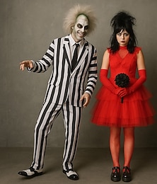 levne -Beetlejuice Lydia Deetzová předvečer Všech svatých Fancy kostým Obleky a blejzry Halloween skupinové kostýmy pro páry Beetlejuice 2 horor Dospělé Pánské Dámské předvečer Všech svatých Karneval Výkon