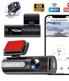 levne -HD 4K přední kamera 1080p zadní kamera do auta s Wi-Fi mobilním připojením a 1,5palcovým IPS displejem pro smyčkové nahrávání.