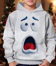 preiswerte -Weihnachten Jungen 3D Cartoon Kapuzensweatshirt Langarm Frühling Herbst Mode Streetwear Kinder 4-12 Jahre Mit Kapuze Outdoor Lässig Täglich Normale Passform