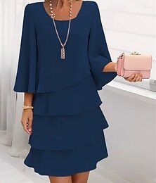 olcso -Női Hosszú ruha Maxi ruha Party ruha Sifon Sifon ruhák Elegáns Divat Modern Szabadtéri Parti Estély Normál Sima Rövid ujjú V-alakú Arcpír rózsaszín Rubin Medence Bézs Nyár Tavasz Ősz