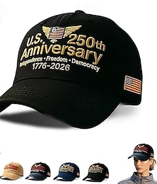 お買い得  -アメリカ建国250周年記念帽子、愛国的な野球帽、調節可能なレトロウォッシュ加工の自由の帽子、退役軍人支援キャップ、男女兼用の愛国的な野球帽