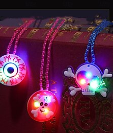 cheap -12 Pcs Halloween Party Favors for Kids Random Styles LED Light Up Necklaces Halloween Toys Gifts Spider Ghost Glow in the Dark Trick or Treat Toys Party Supplies Halloween Treat Goodie Bag Fillers