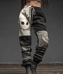 abordables -Pantalon skinny pour femmes Vacances Mode Vintage Longueur  cheville Taille haute Cordon Patchwork Ceinture élastique Élastique Formelle Vacances Rue Noir Gris Brun foncé Gris clair Orange Été