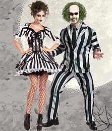 abordables -Jus de coléoptère Lydia Deetz Halloween Costumes & Blazers Costumes de Groupe pour Couples d'Halloween Beetlejuice 2 Film d'horreur Horreur Adulte Couple Homme Femmes Carnaval Fête / Soirée