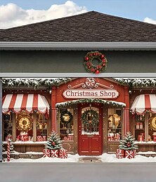 levne -Vánoce Kryt garážových vrat Velký závěsný Vánoční obchod Dátek Roztomilý 3D Večírek Outdoor Dovolená Střelecké pozadí Yard Bytové dekorace