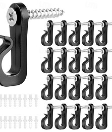 halpa -20-osainen muovinen valokoukkusarja - monipuolinen ripustusratkaisu sisä- ja ulkokäyttöön, sisältää 20 koukkua, 20 ruuvia, 20 putkea, ulkoseinäkoukut halloweeniin, joulujuhliin ja ripustettavien