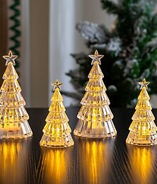 levne -1 ks 15,2 * 7,8 cm / 11,2 * 5,8 cm vánoční křišťálové LED noční světlo na stůl, dekorativní světlo na baterie ag13 * 3/aaa