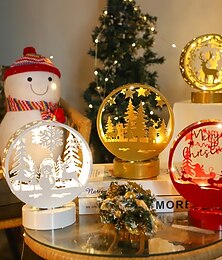 abordables -Veilleuse LED creuse en fer forgé pour Noël, luminaire décoratif d'intérieur pour salle à manger, chambre à coucher, salon, bureau, boîtier à piles AAA