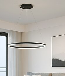 abordables -suspension led 40/60/80cm 1 lumière anneau design cercle dimmable aluminium peint finitions luxueuses style moderne salle à manger chambre suspension lampes 110-240v uniquement dimmable avec