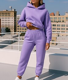 ieftine -Pentru femei Trening din 2 piese Hanorac de casă Seturi de trening Mată Costume Toamnă Negru Alb A face exerciţii fizice Exterior Călătorie Talie Înaltă Ușor Modă Manșon Lung Sportiv Îmbrăcăminte de