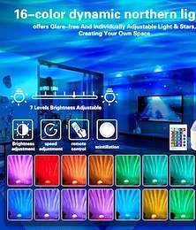 お買い得  -USB LEDプロジェクターナイトライト、オーロラ、星空、水の波紋、ダイナミックな雰囲気のランプ、寝室、リビングルームの装飾、ホリデーギフト